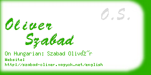 oliver szabad business card